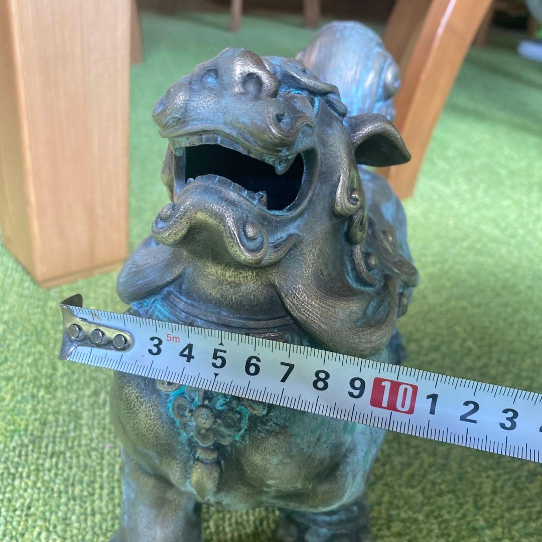 獅子の像 真鍮　狛獅子　狛犬　香炉　置物　オブジェ
