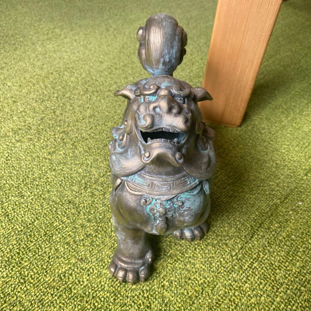 獅子の像 真鍮　狛獅子　狛犬　香炉　置物　オブジェ