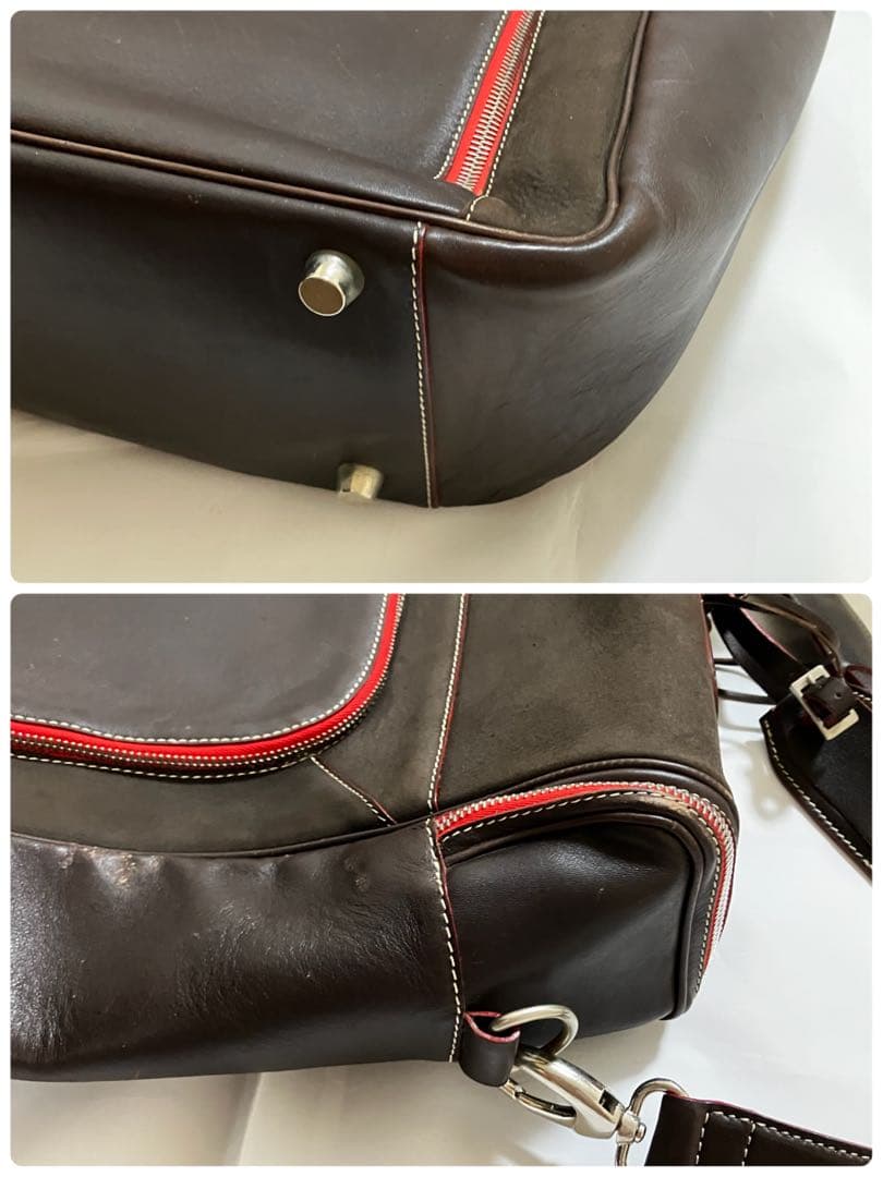 希少Ferrariフェラーリ本革レザートラベルバッグ　ガーメントバッグ2way