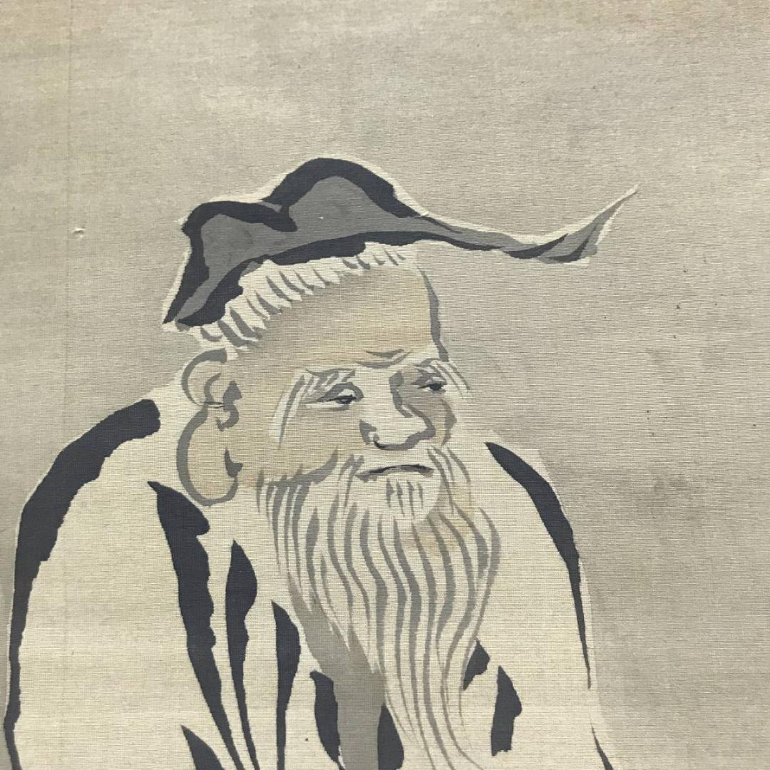 【模写】啓書記/太公望山水図/三幅対/掛軸/名家伝来/AC-770