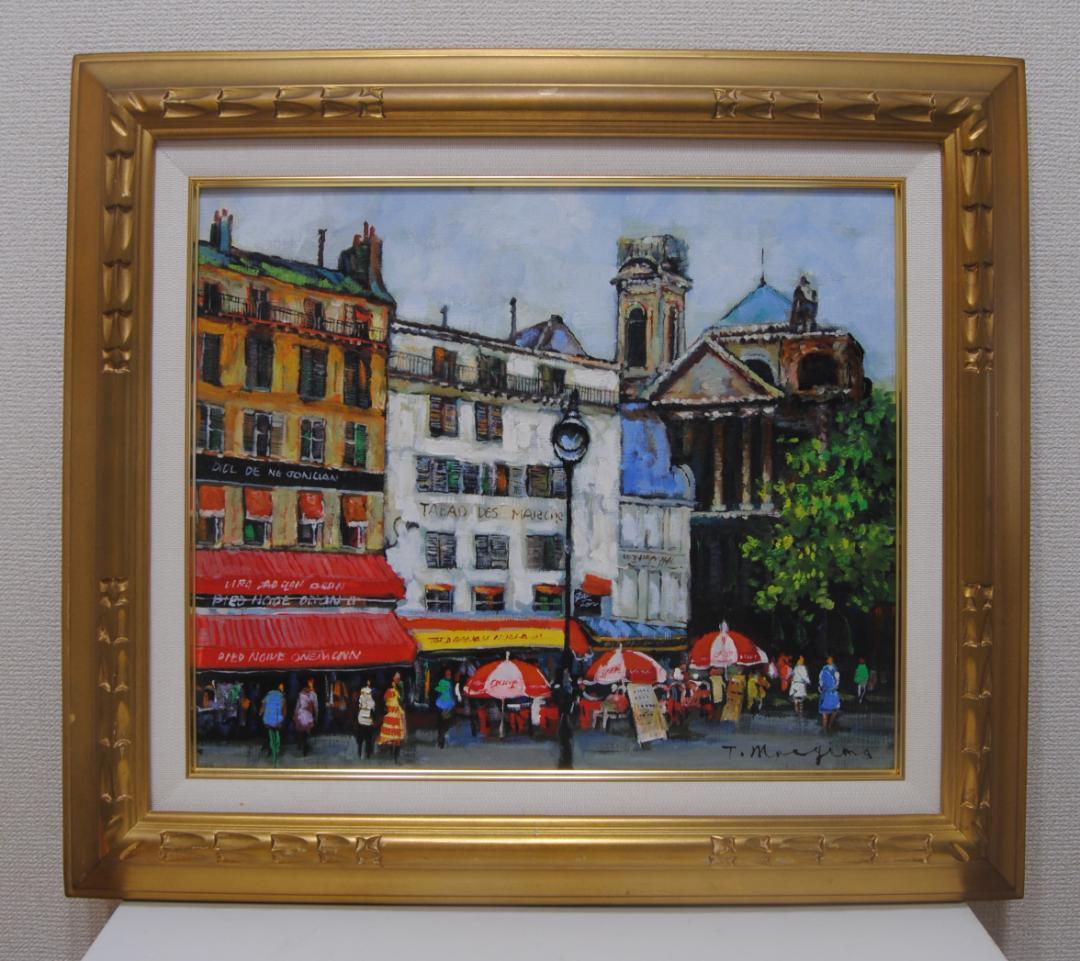 前島智夫 「 レ・アル の街」Ｆ8 油絵 油彩画 風景画 フランス パリ