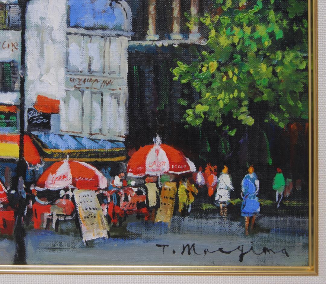 前島智夫 「 レ・アル の街」Ｆ8 油絵 油彩画 風景画 フランス パリ