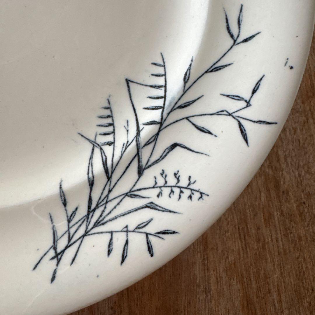 フランス アンティーク ディナープレート 花と蝶