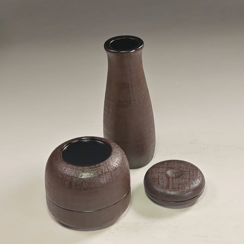 ウ235 茶箱『東山　川瀬表完作』『布摺　利休茶箱　共箱』野点　棗　香合　セット