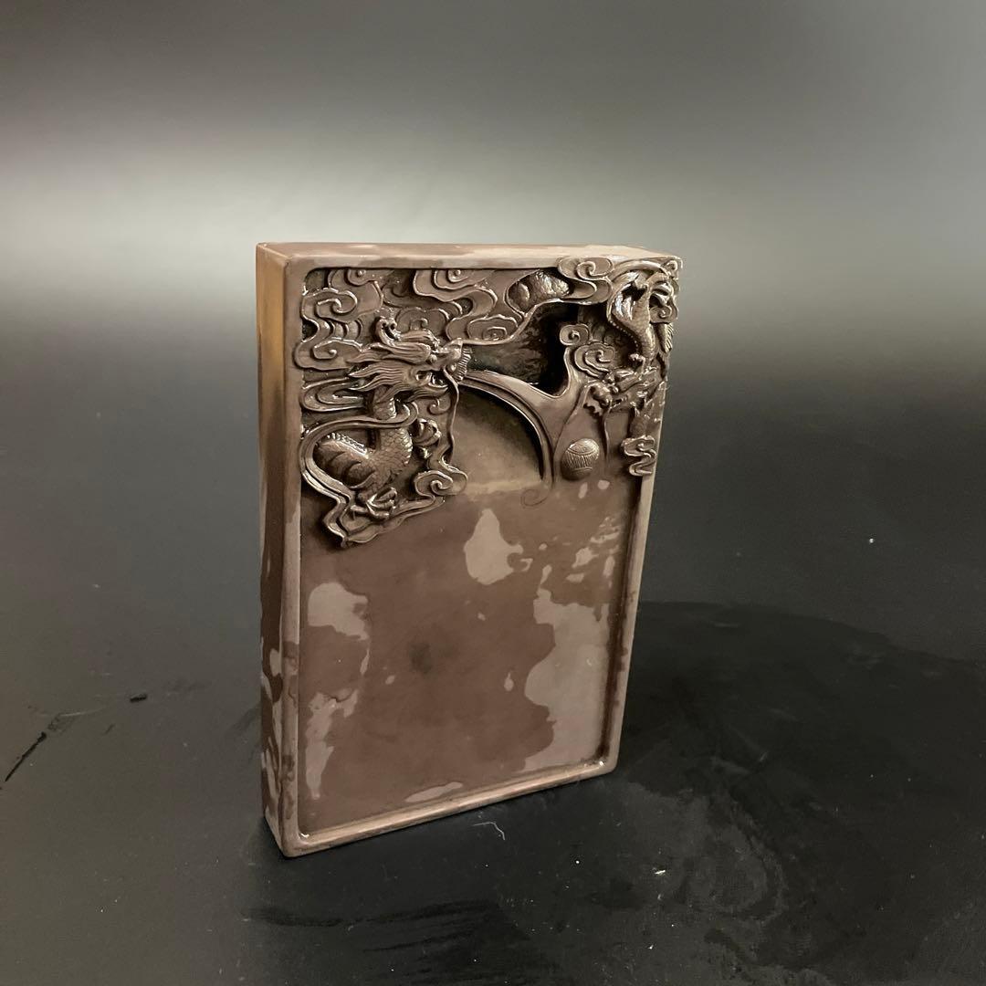 特大　硯　端渓　龍　書道　箱付9