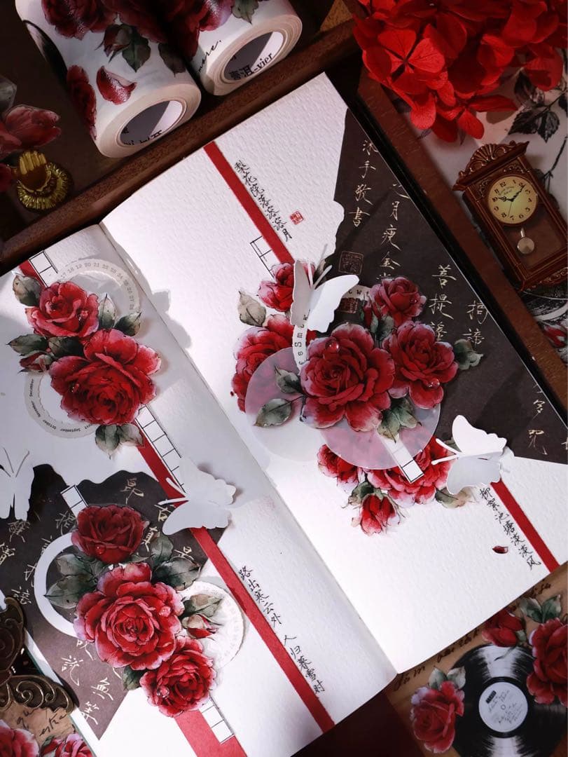 壹洱原创《旧日红笺》海外マスキングテープ　マステ 【2563】