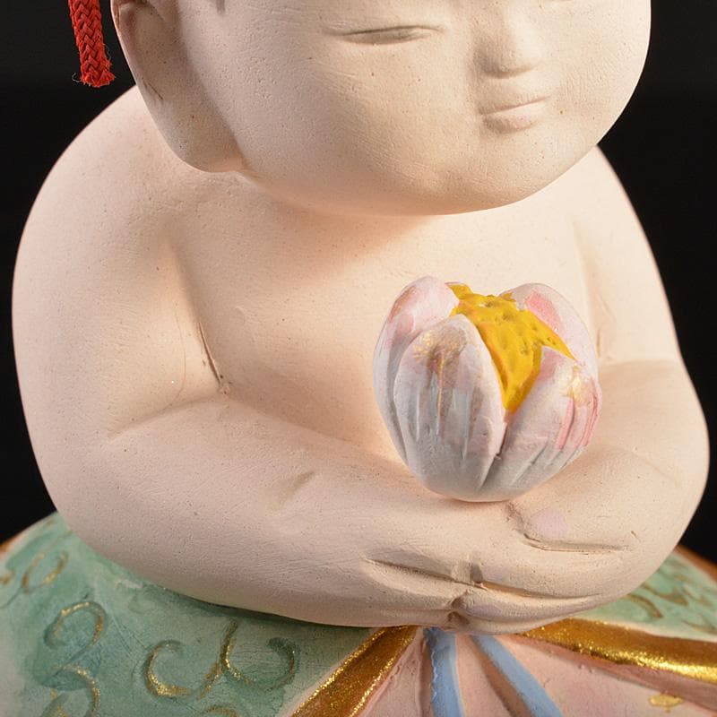 博多人形　人形師　二代　戸畑茂四郎作　「香る観音」　立札付　M　R7156