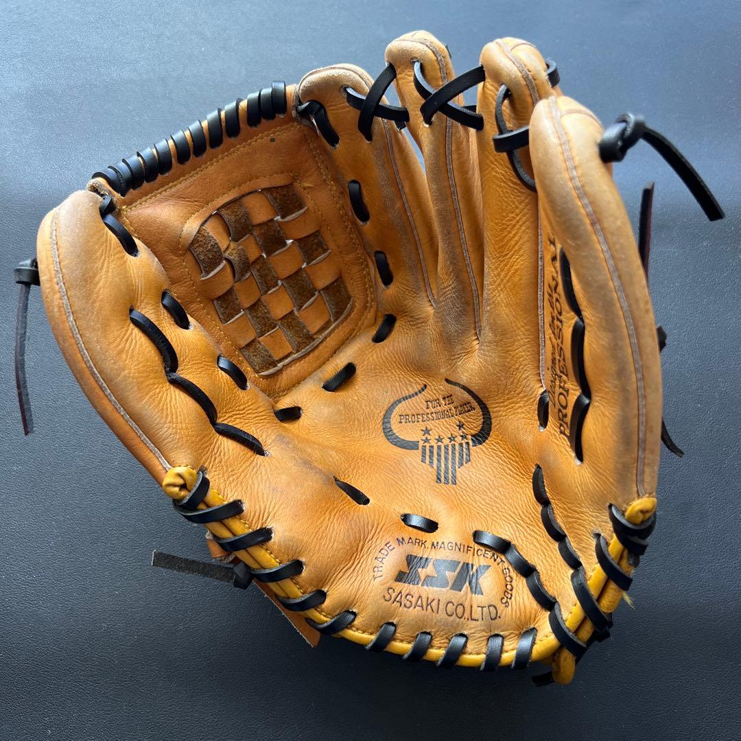 SSK 軟式野球グローブ 全紐交換、グリスアップ済み ヴィンテージ