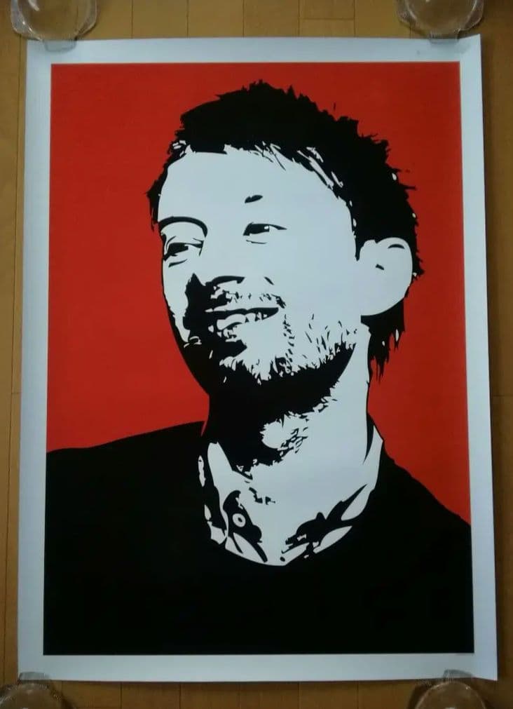 ジャッキー シェフィンズ　　Radio head トム ヨーク　　特大ポスター