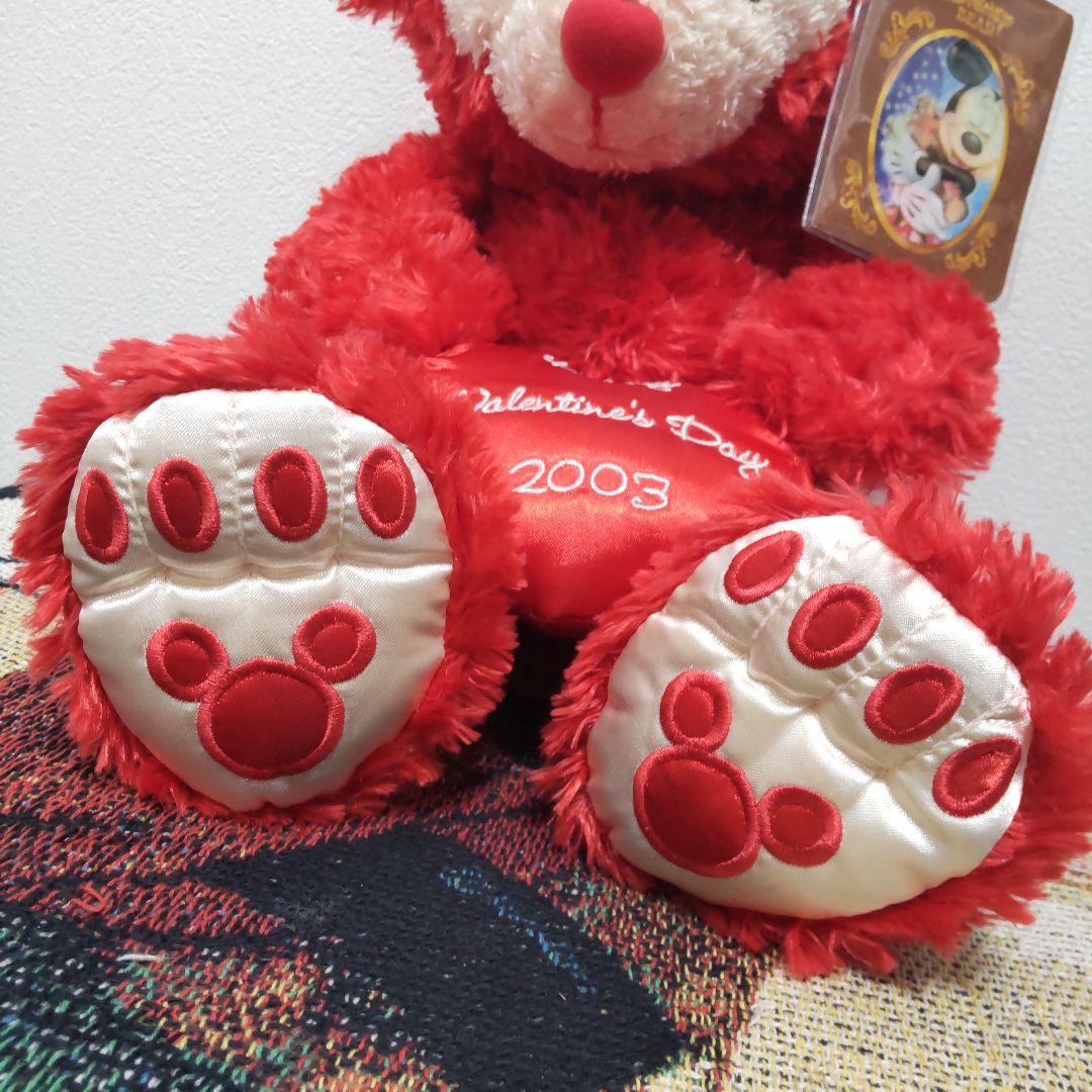 希少！　2003　バレンタイン　ディズニーベア　ダッフィー　WDW　赤　レッド
