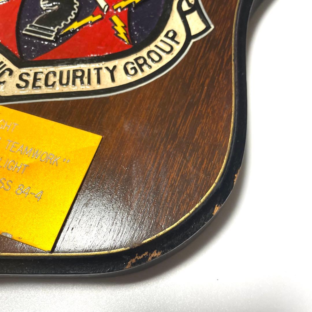 【希少】1984年 米空軍 第6990電子保安群　記念盾 プラーク