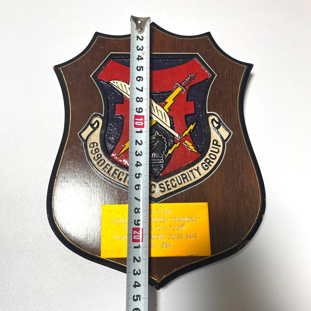【希少】1984年 米空軍 第6990電子保安群　記念盾 プラーク