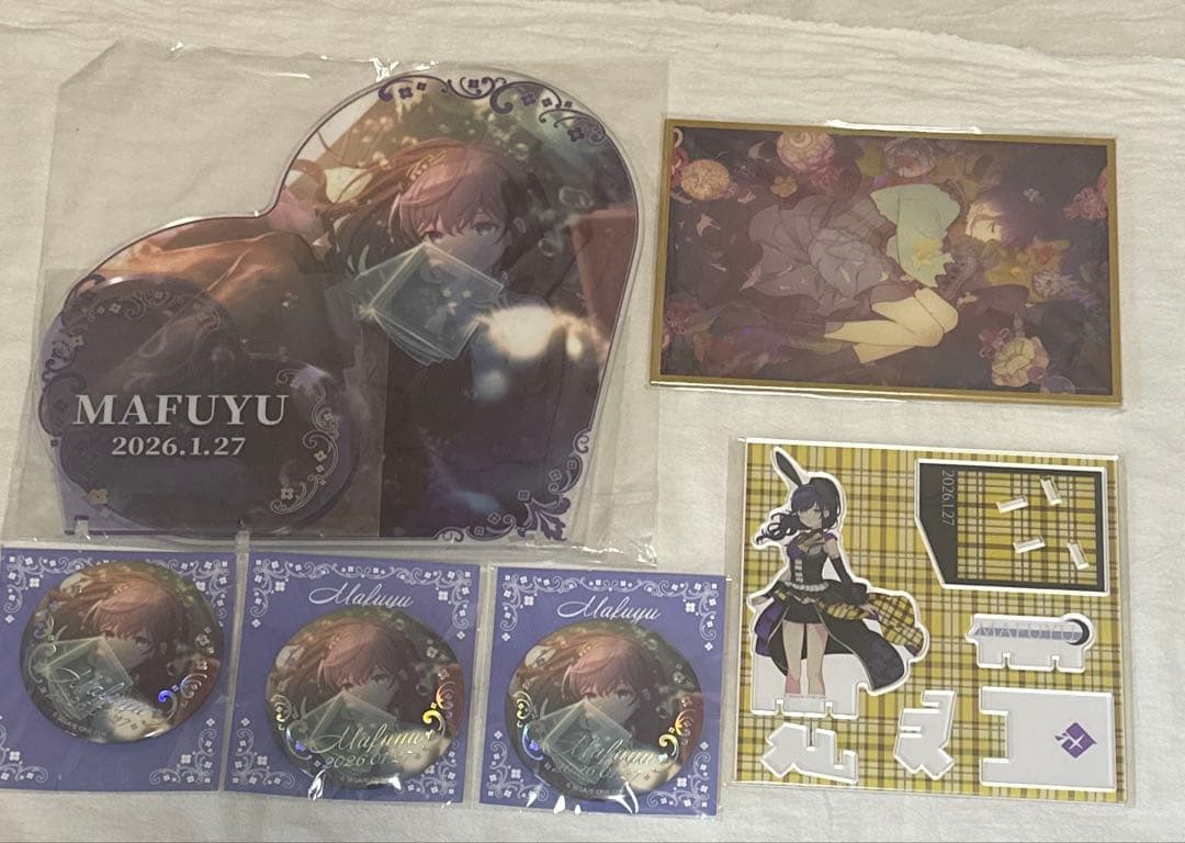 プロセカ　朝比奈まふゆ　ハピこれ　アクリルスタンド　缶バッジ　アクリル色紙