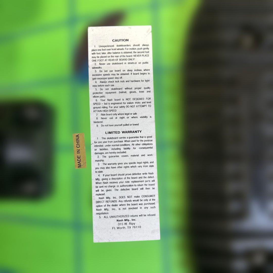 NASH HEAT ZONE スケートボード グリーン　90年代ヴィンテージ