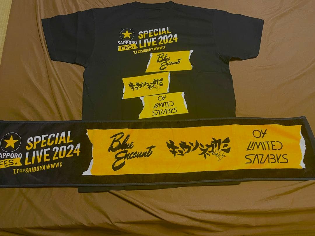 ひ*様 3*0様 黒ラベルFES Tシャツ タオル フォーリミ キュウソ ブルエ