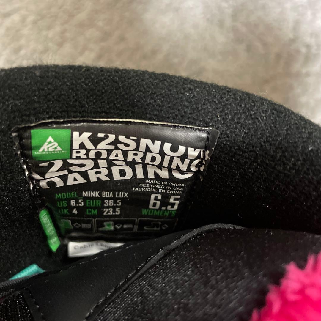 K2スノーボードブーツ MINK BOA LUX23.5 袋付き