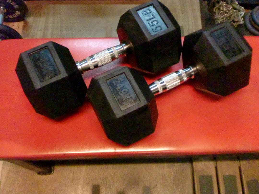 ゴムラバー.六角ダンベル.110LB.set.