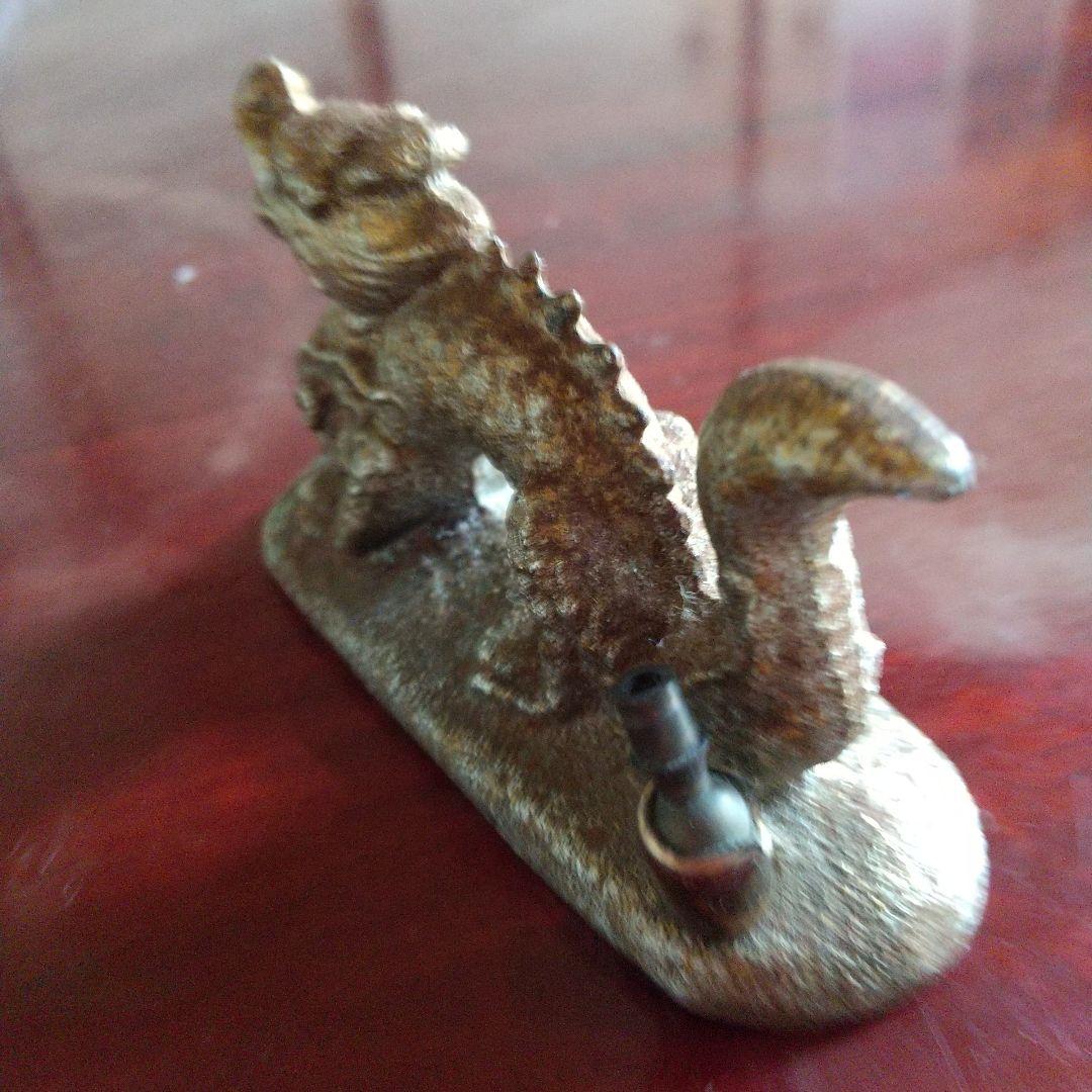 昭和レトロビンテージブロンズ色の金属製ドラゴン彫刻 装飾文鎮(コレクション)