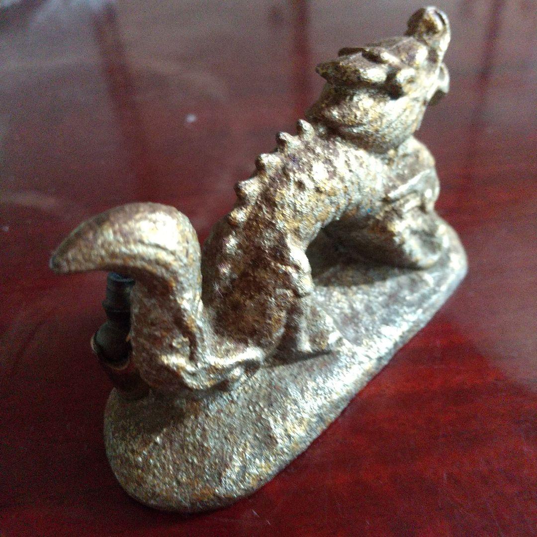 昭和レトロビンテージブロンズ色の金属製ドラゴン彫刻 装飾文鎮(コレクション)