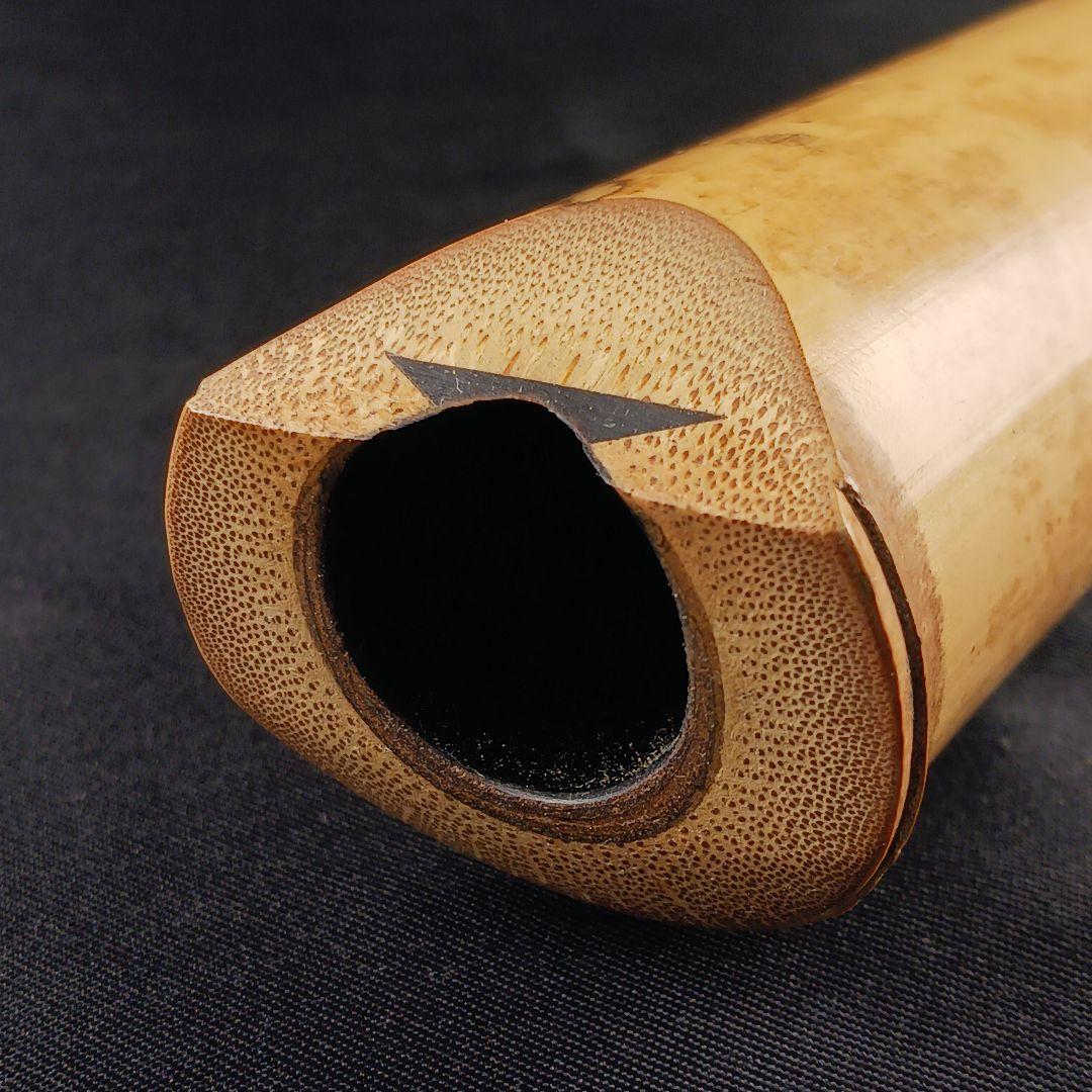 Y3110-1 琴古流 尺八 月童 銀三線 全長67㎝ 竹製