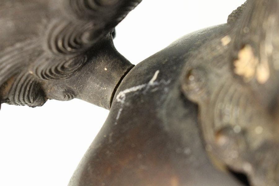 古銅 獅子 香炉 時代物(K-LC872)