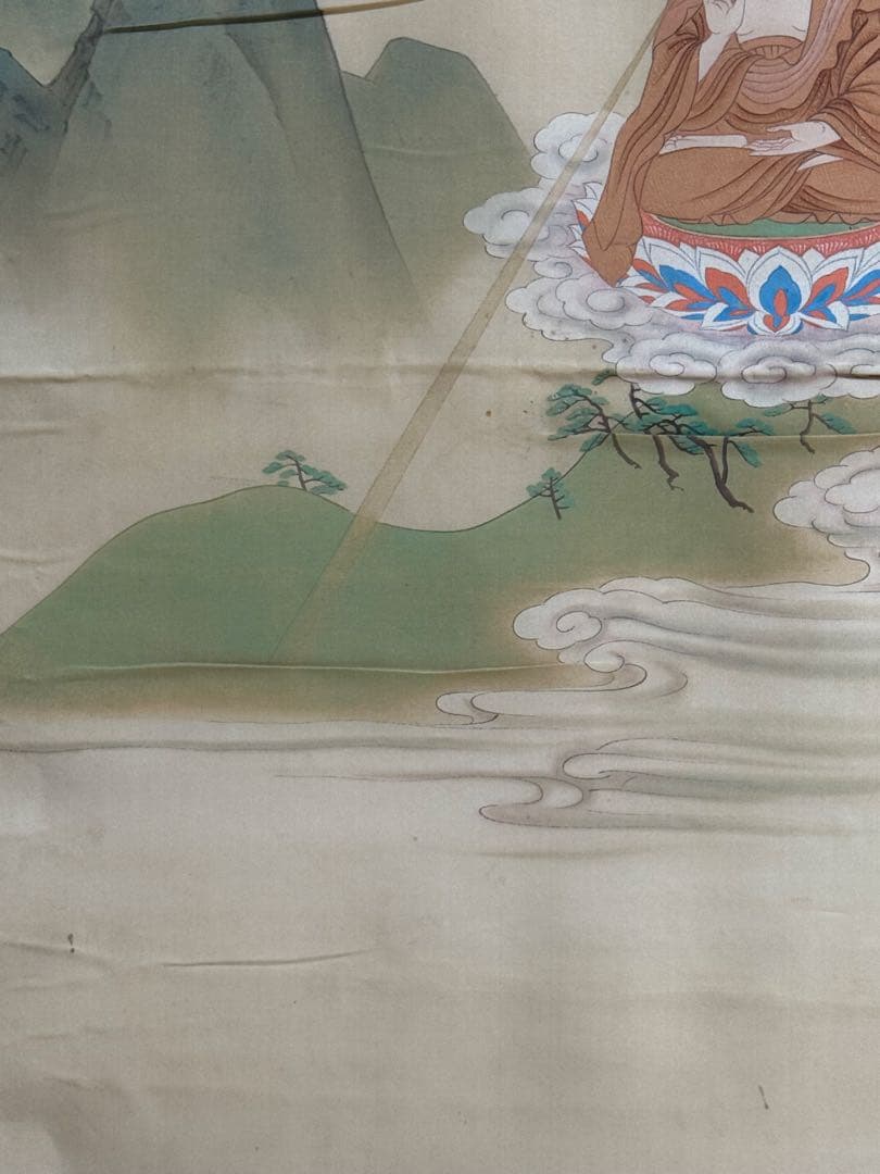 弘法大師　絹本肉筆　仏画　仏教美術　掛軸　送料込み251029