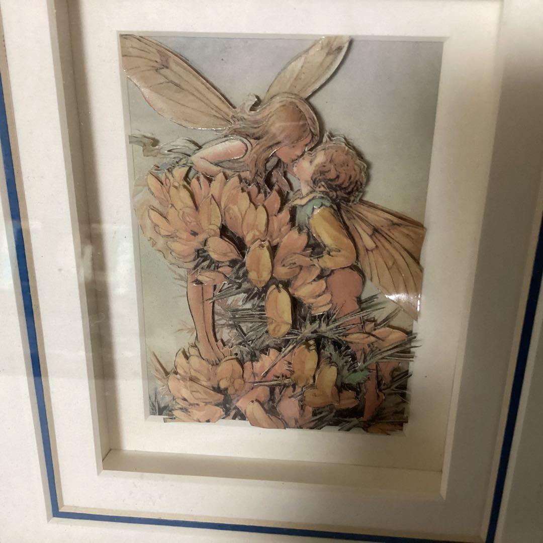 エンゼル　　工藝品　　　素材不詳　　　額装仕立て　　取り外し不可　レア品