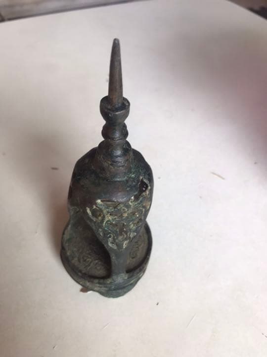 古置物，古燭台，古董品，極細工，古美術高14.5重140克