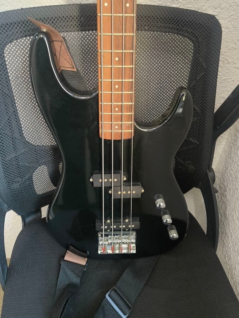 エレキベース 、バスカ—ズ、ブラック ギグバッグ付き、可動品