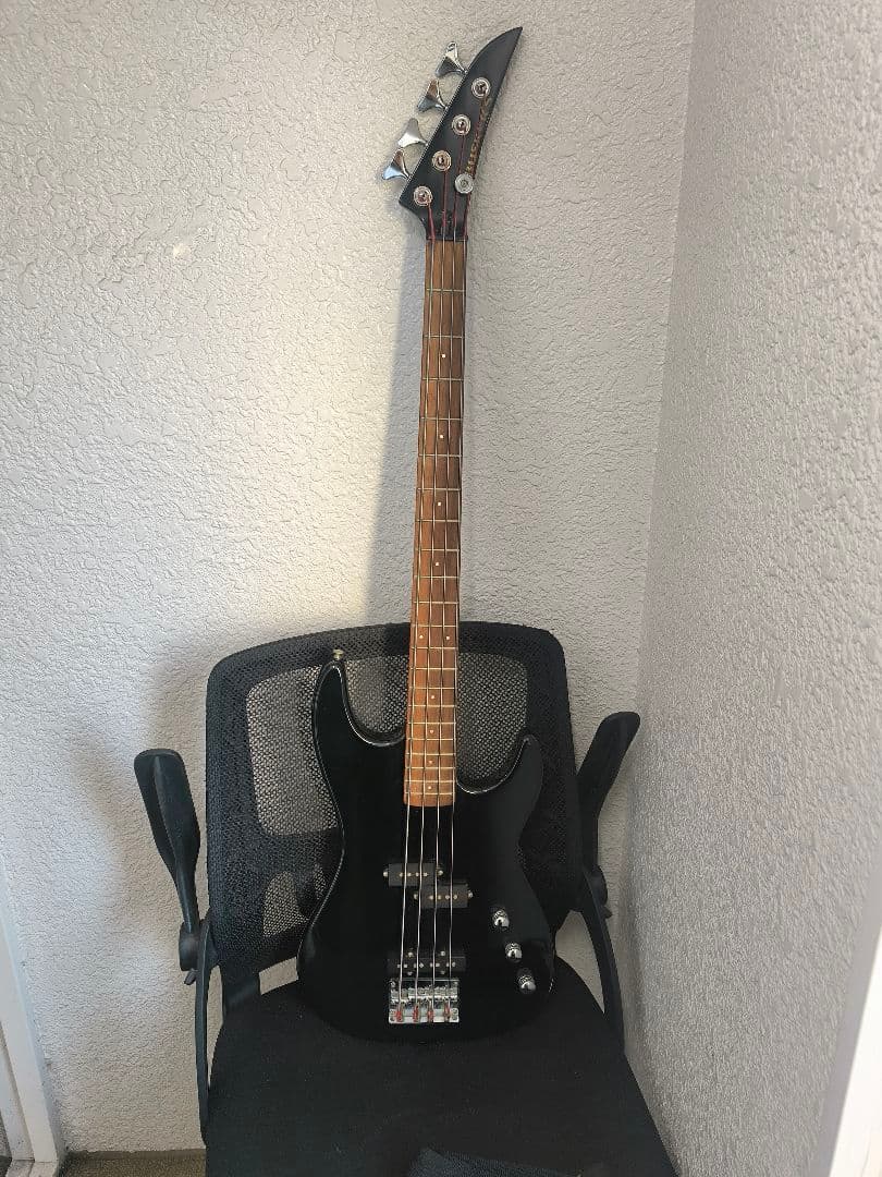 エレキベース 、バスカ—ズ、ブラック ギグバッグ付き、可動品