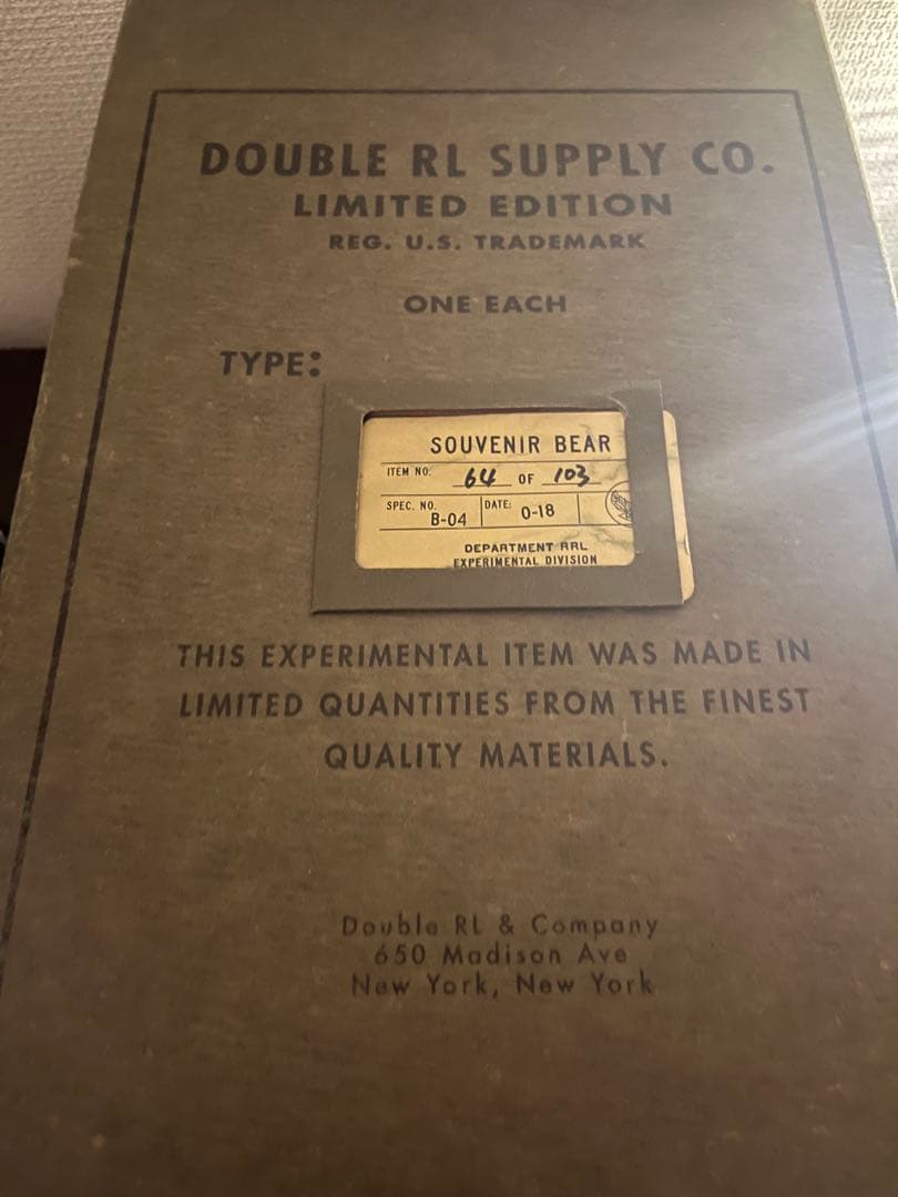 CBS日本公式アカウント03 RRLテディベア