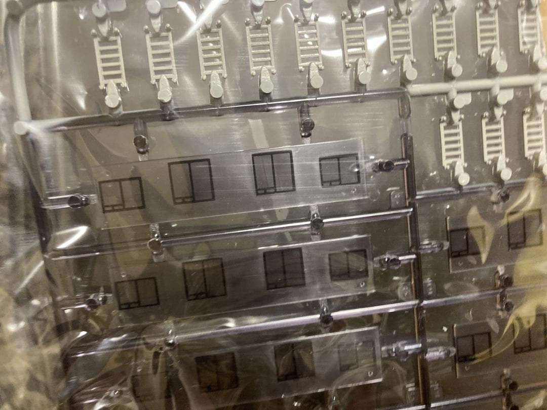 1/150 団地【未開封】アイボリー 2棟セット【絶版・塗装済品】