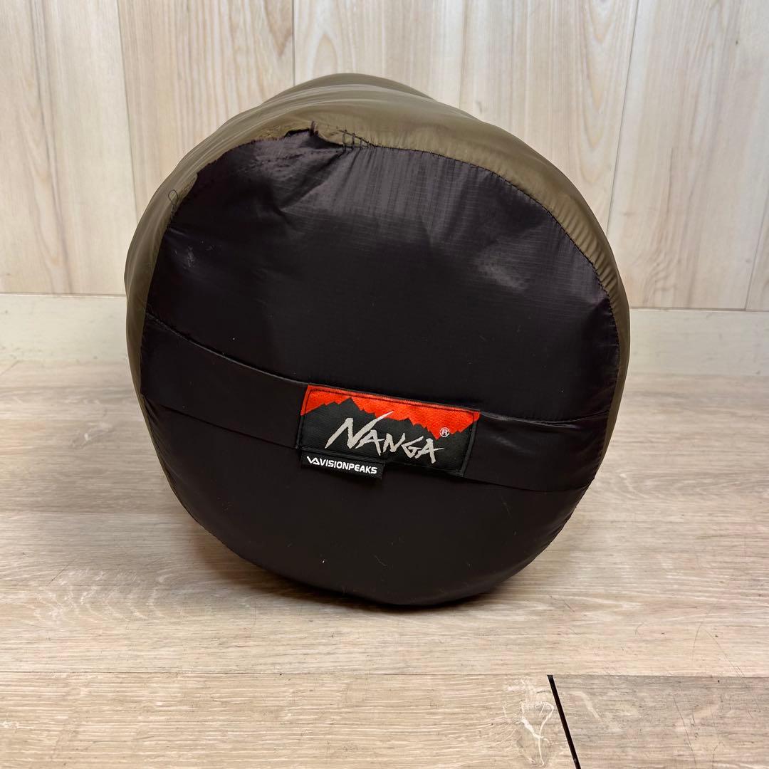 【寝袋】ナンガ VISIONPEAKS シュラフ ブラック カーキ　マミー型