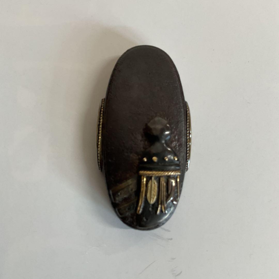 刀剣小道具三所物　銘河野春明　鉄地金銀赤銅　江戸日本橋富士の図　江戸中期〜後期頃