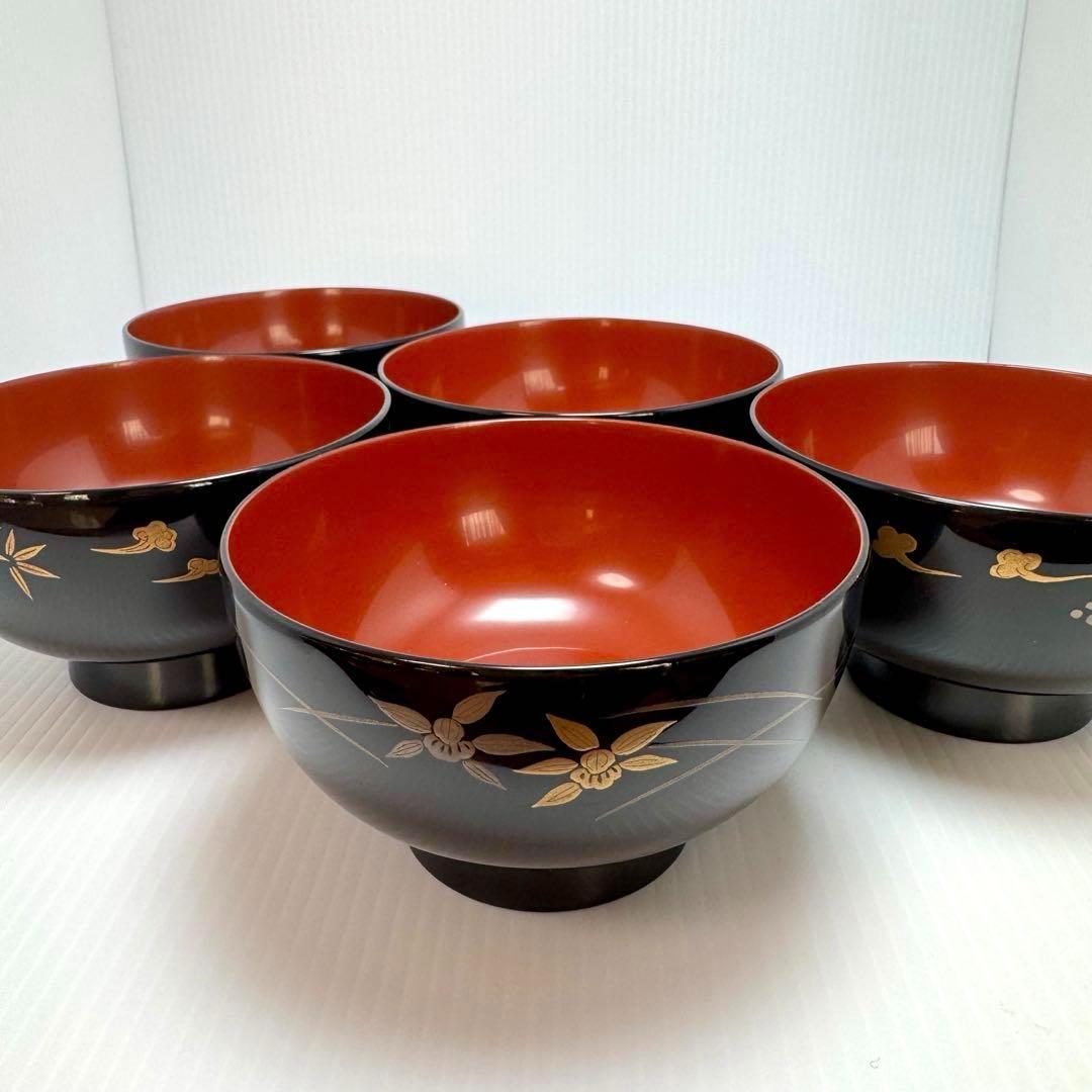 新品 輪島塗 人間国宝 大場松魚 寺井直次 蒔絵麗沢 吉祥文 10客 共箱