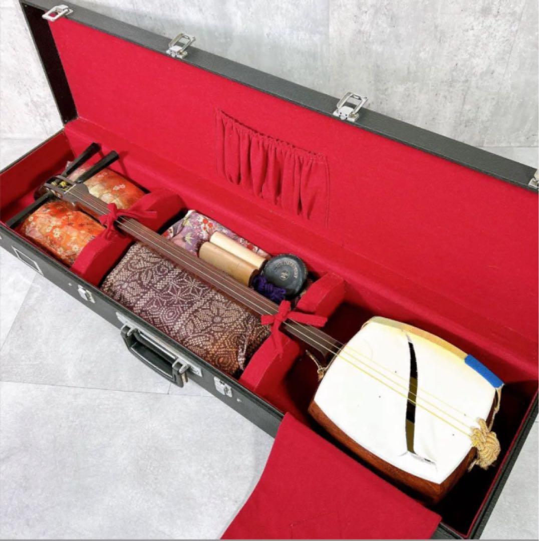 X538 三味線 本体 中棹 K9 金細 紅木 2枚溝 トチ 東さわり