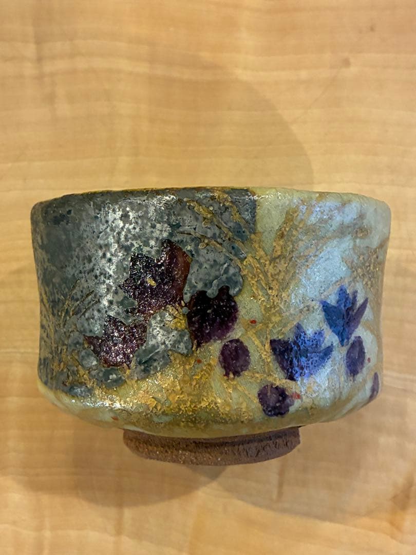 清水六兵衛 古稀彩 秋月 茶碗 抹茶碗 茶道具 共箱