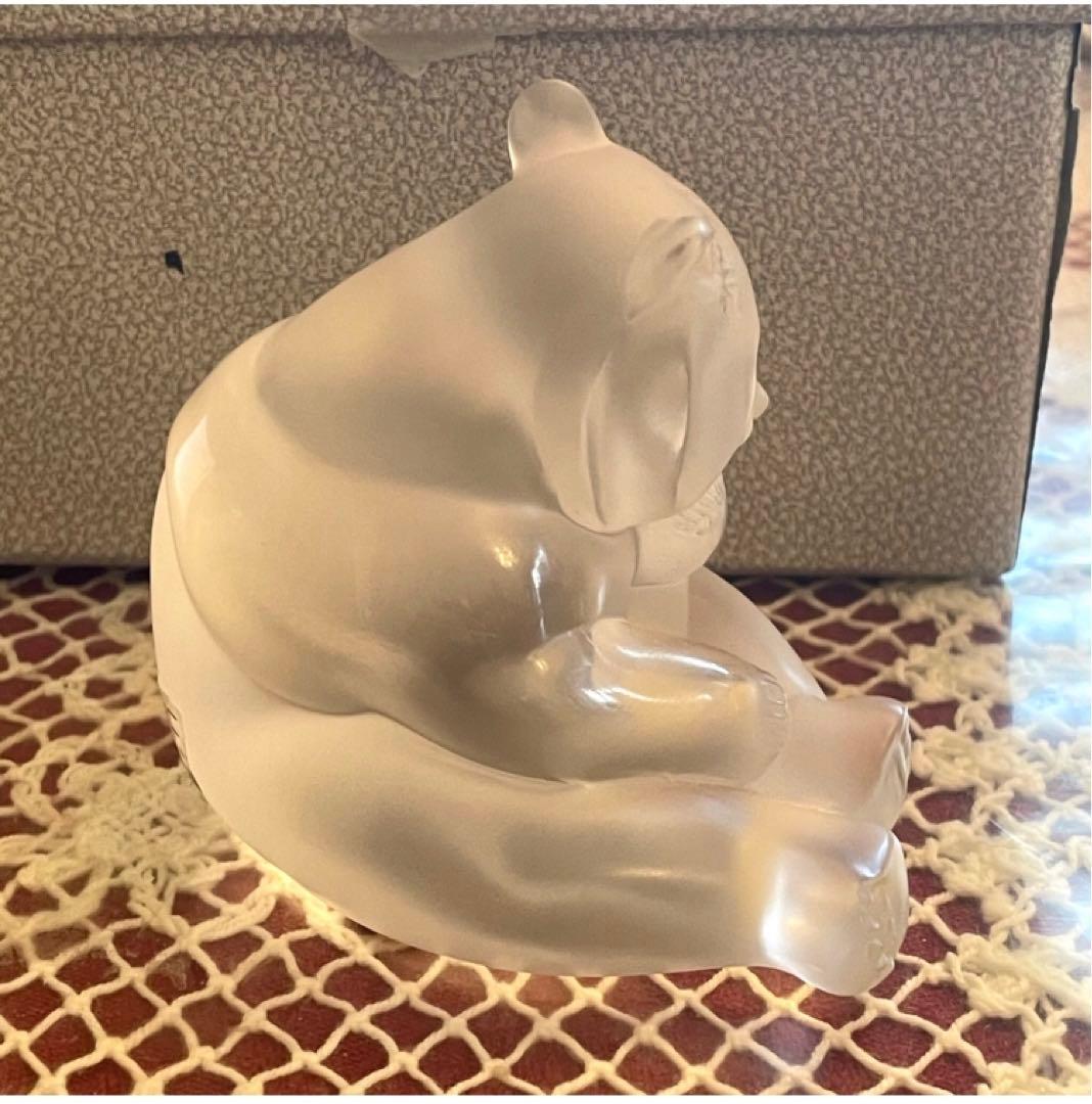 希少　レア　新品　未使用　ラリック　パンダ　クリスタルガラス　置物　箱入り　パリ