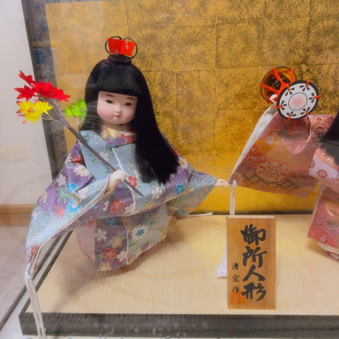御所人形　清宝　日本人形 コレクション ガラスケース入り インテリア 昭和レトロ
