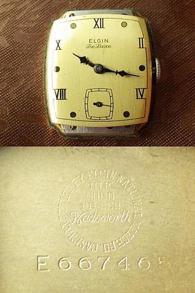 【最終値下】【1945年】エルジン デラックス USA製 10金張 手巻き腕時計
