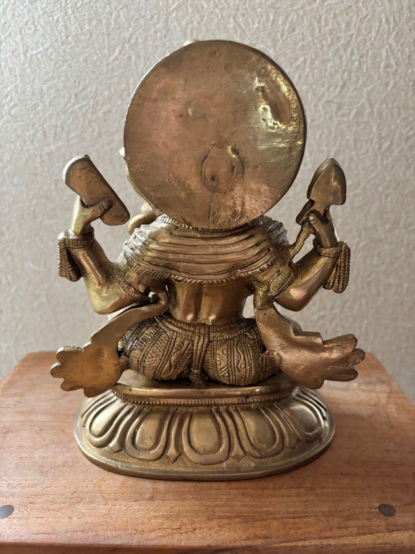真鍮製 ガネーシャ像 約21㎝