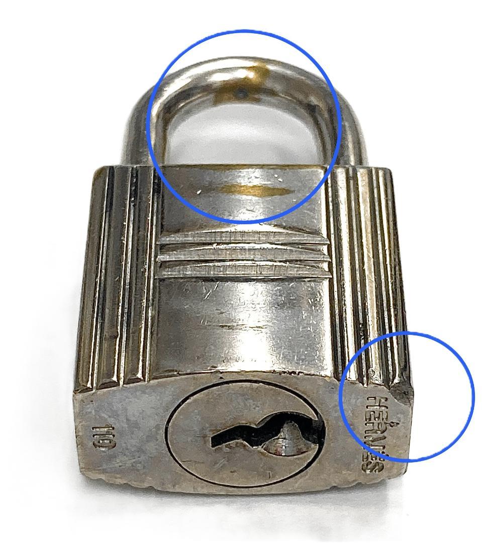 エルメス カデナ＆キー＆革紐 No.110 シルバー 中古品 (59105)