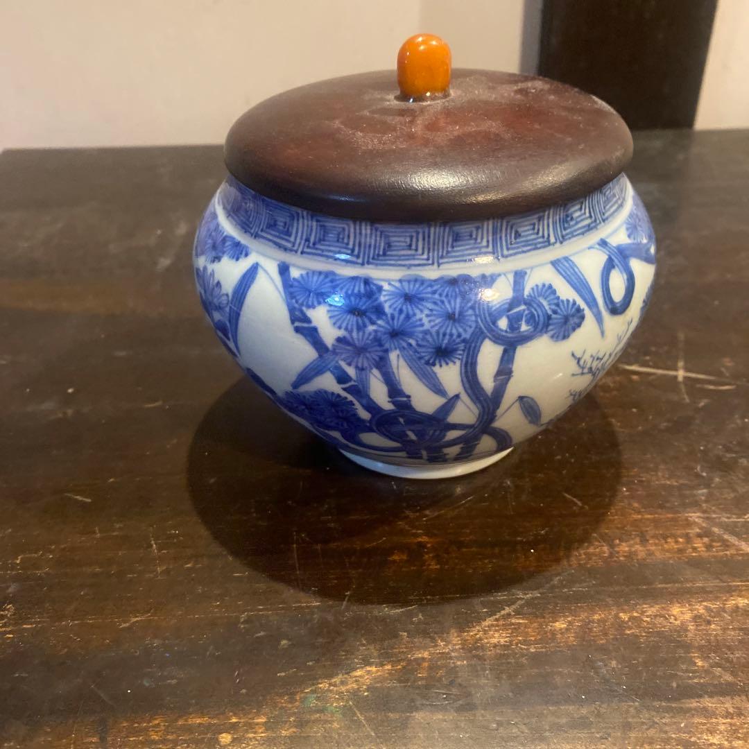 古伊万里ウサギ図蓋物12cm13cm