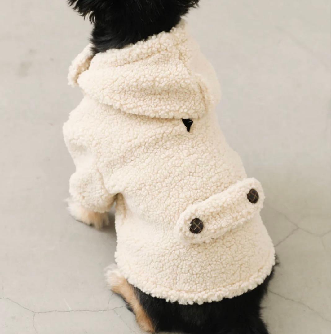 モンシェリ　ダッフルコート　犬服　アイボリーMサイズ