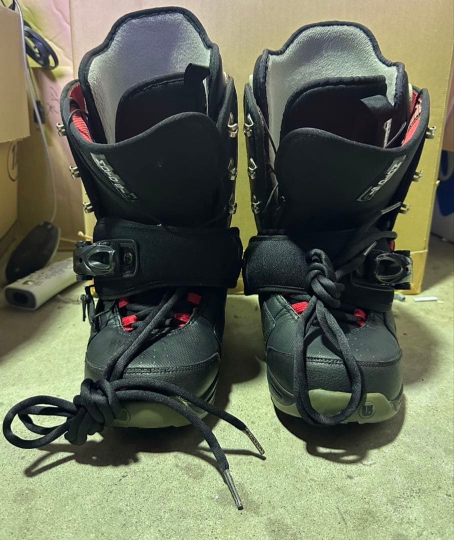 G1579 BURTON スノーボードブーツ 黒赤　26.5 メンズ