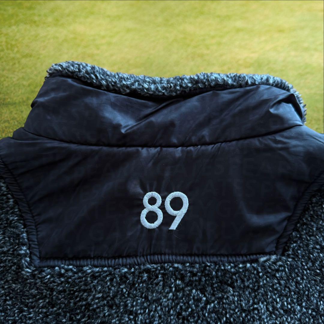 美品　パーリーゲイツ　フリース　ジャケット　ハーフジップ　グレー　黒　M〜L相当