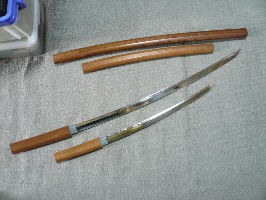 模造刀 日本刀 大小2本 白鞘 刀 脇差