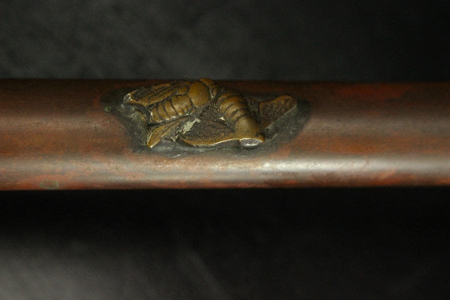 文房具 花鳥紋 矢立 銅製 600