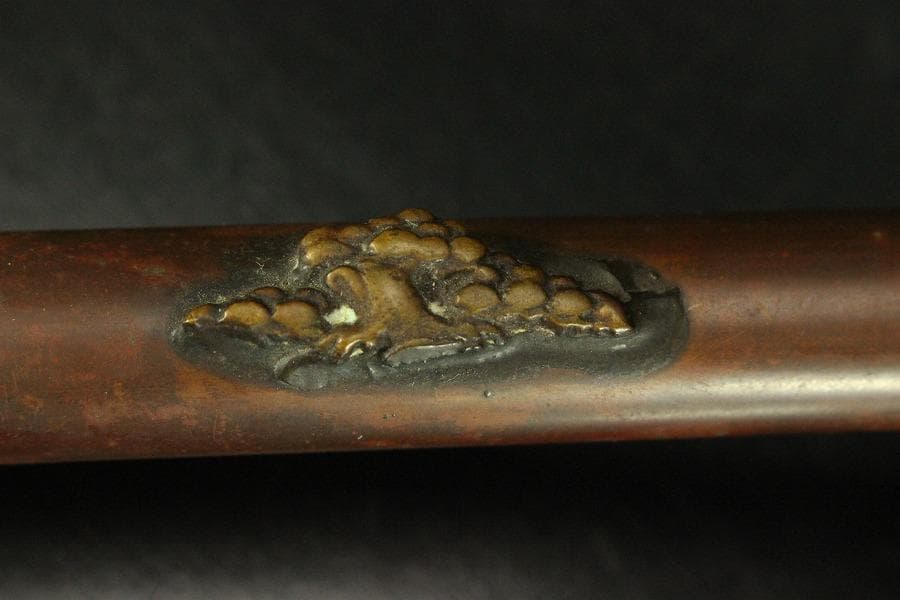 文房具 花鳥紋 矢立 銅製 600