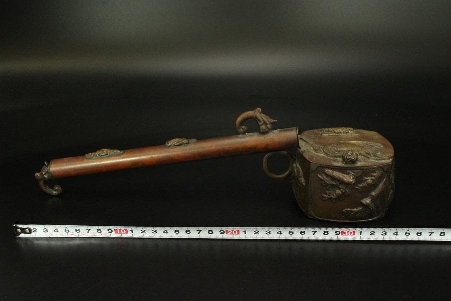 文房具 花鳥紋 矢立 銅製 600